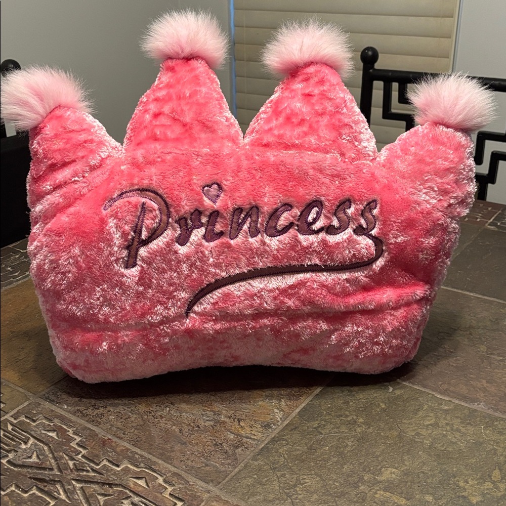 Pink Princess Crown Pillow